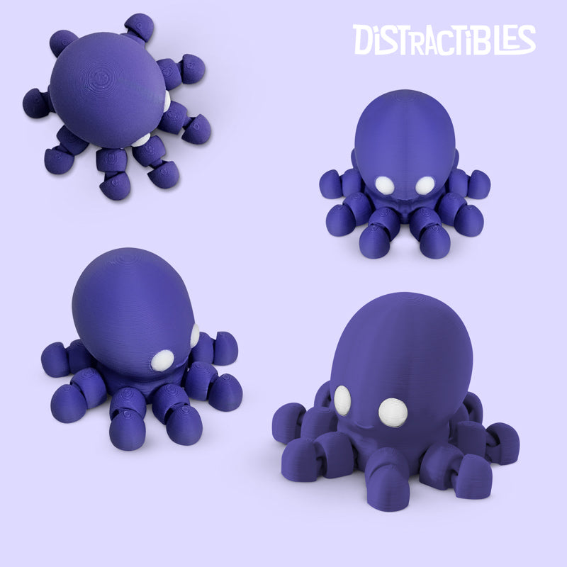 Distracties Octopus - 3D Printed Articulated Toy Fidget Friend