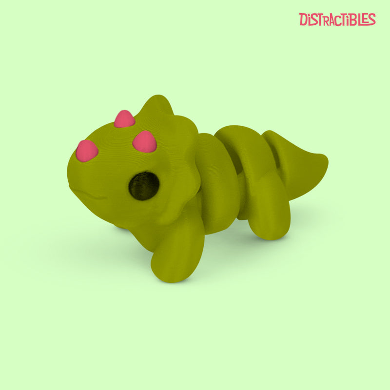 Distracties Triceratops - 3D Printed Articulated Toy Fidget Friend