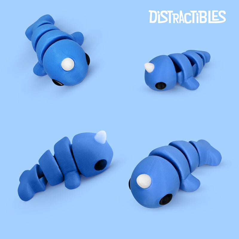 Distracties Narwhal - 3D Printed Articulated Toy Fidget Friend