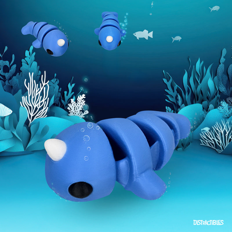 Distracties Narwhal - 3D Printed Articulated Toy Fidget Friend