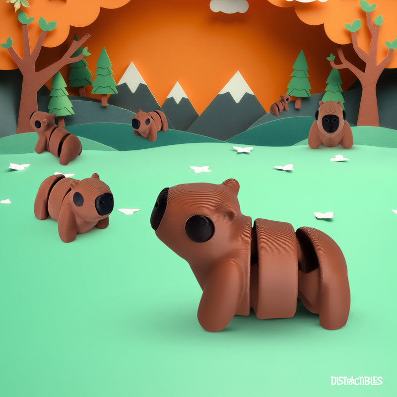 Distracties Capybara - 3D Printed Articulated Toy Fidget Friend