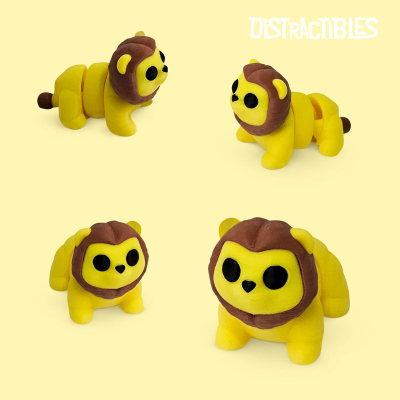 Distracties Lion - 3D Printed Articulated Toy Fidget Friend