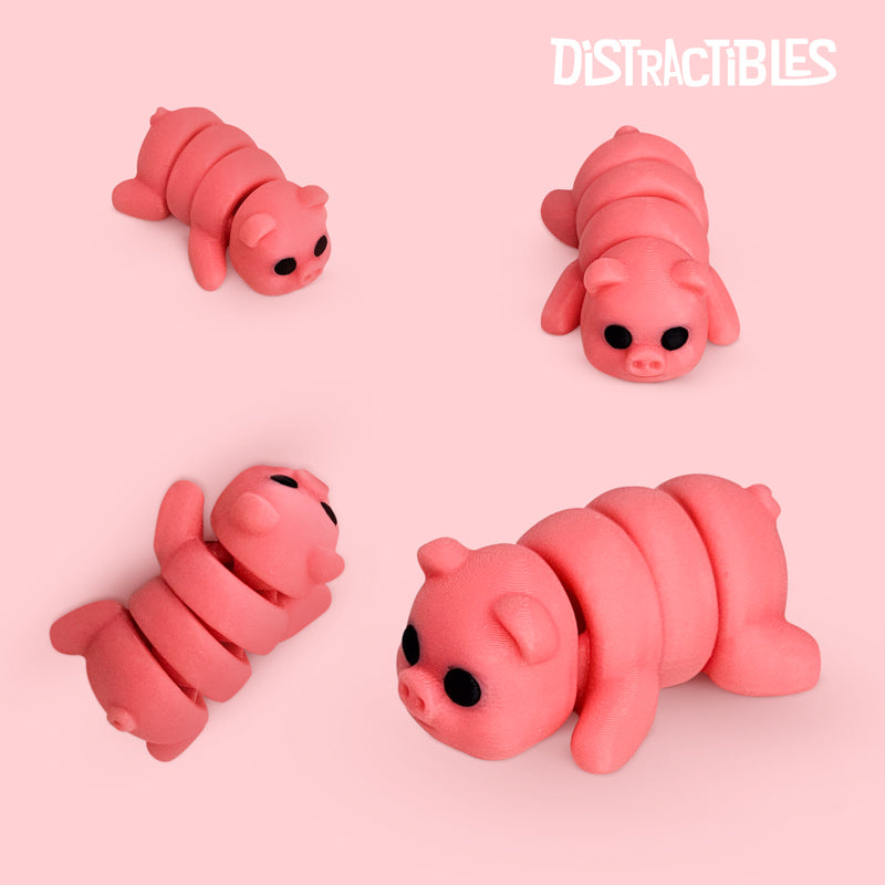 Distracties Pig - 3D Printed Articulated Toy Fidget Friend