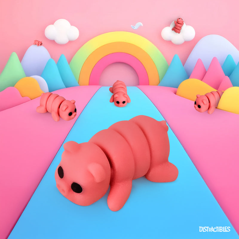 Distracties Pig - 3D Printed Articulated Toy Fidget Friend