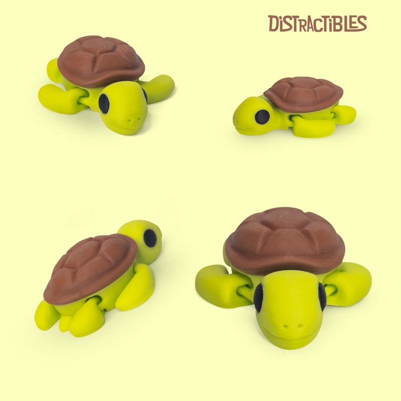 Distracties Turtle - 3D Printed Articulated Toy Fidget Friend