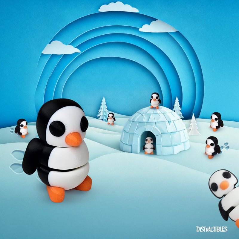 Distracties Penguin - 3D Printed Articulated Toy Fidget Friend