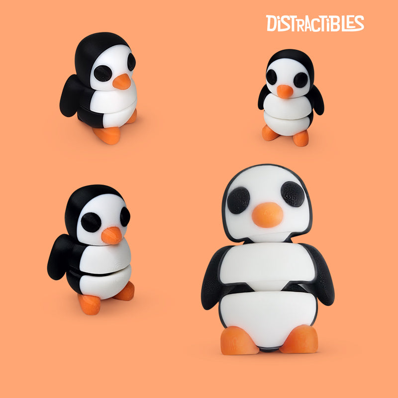 Distracties Penguin - 3D Printed Articulated Toy Fidget Friend