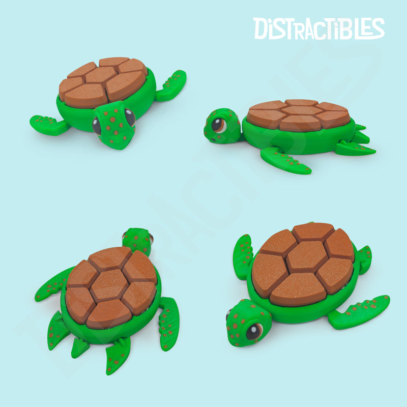 Turtle Fidget Clicker Keychain - Ultra-Clicky Mechanical Switch, Stress & Anxiety Relief Toy