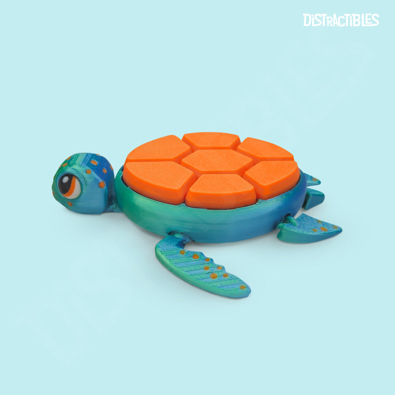 Turtle Fidget Clicker Keychain - Ultra-Clicky Mechanical Switch, Stress & Anxiety Relief Toy