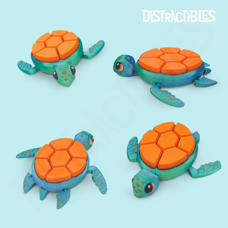 Turtle Fidget Clicker Keychain - Ultra-Clicky Mechanical Switch, Stress & Anxiety Relief Toy