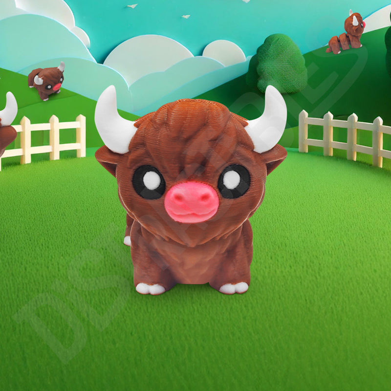 Distracties Highland Cow - 3D Printed Articulated Toy Fidget Friend