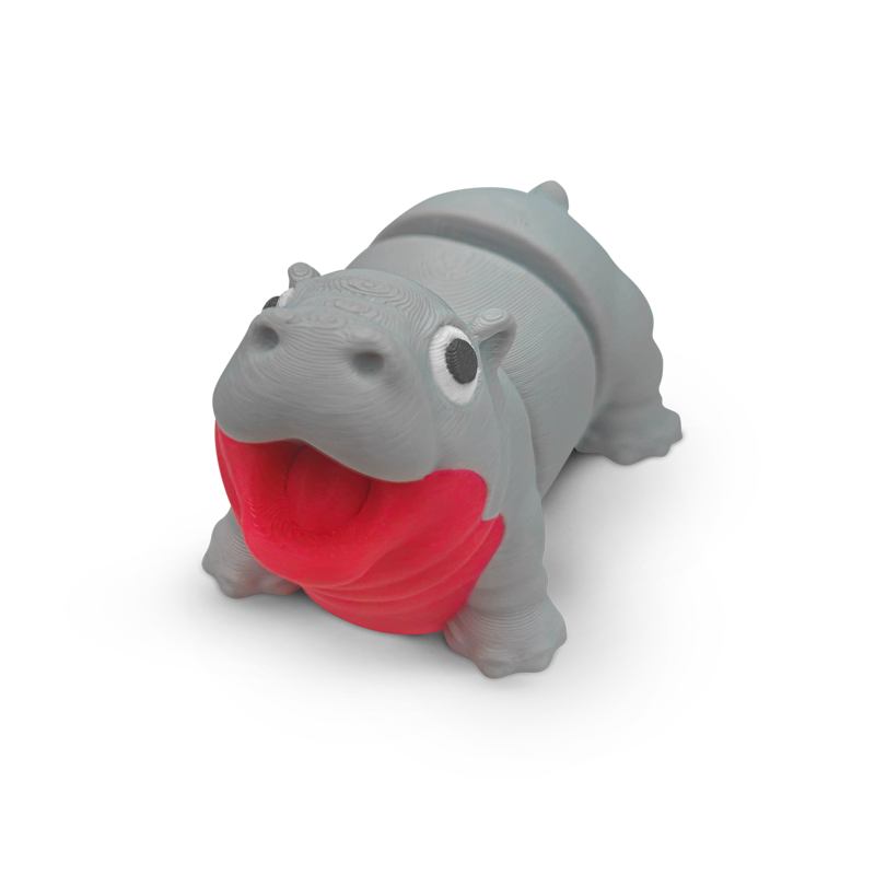 Distracties Moo Deng bb Hippo - 3D Printed Articulated Toy Fidget Friend