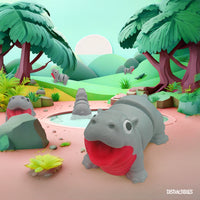 Thumbnail for Distracties Moo Deng bb Hippo - 3D Printed Articulated Toy Fidget Friend