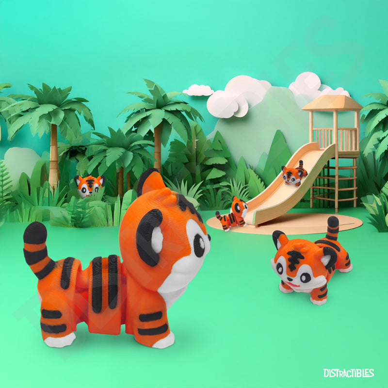 Distracties  Tiger - 3D Printed Articulated Toy Fidget Friend