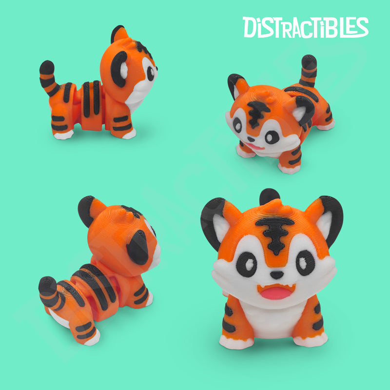 Distracties  Tiger - 3D Printed Articulated Toy Fidget Friend