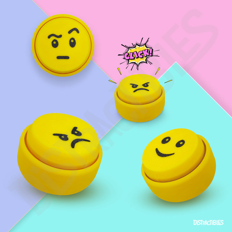 Emoji Fidget Clicker (3-Pack) – Ultra-Clicky Mechanical Switch, Stress & Anxiety Relief Toy